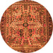 Square Persian Orange Traditional Rug, tr4721org