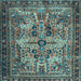 Square Machine Washable Persian Light Blue Traditional Rug, wshtr4721lblu