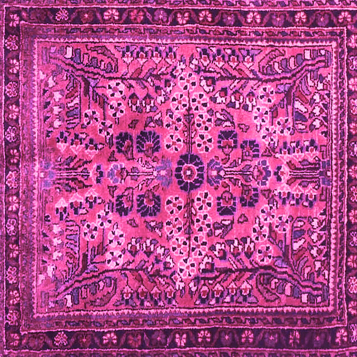 Square Machine Washable Persian Pink Traditional Rug, wshtr4721pnk