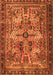 Serging Thickness of Machine Washable Persian Orange Traditional Area Rugs, wshtr4721org