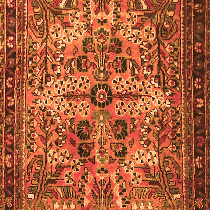 Serging Thickness of Machine Washable Persian Orange Traditional Area Rugs, wshtr4721org