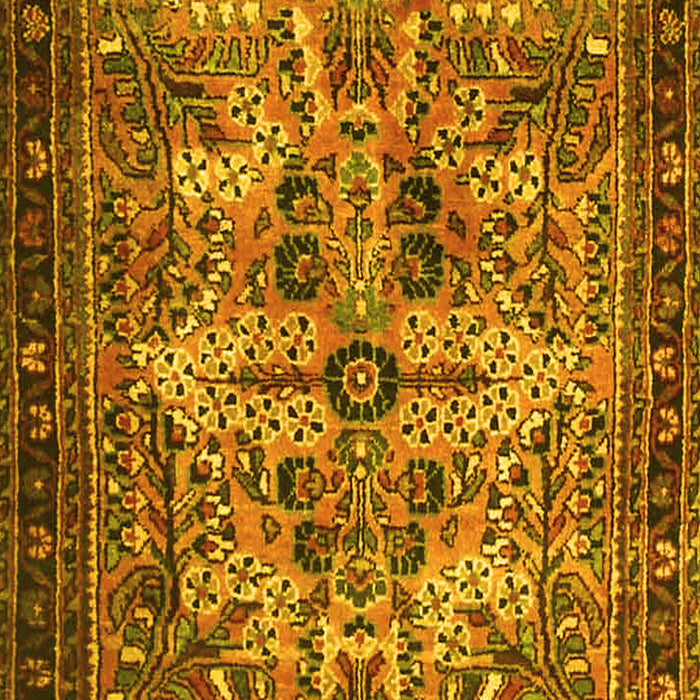 Machine Washable Persian Yellow Traditional Rug, wshtr4721yw