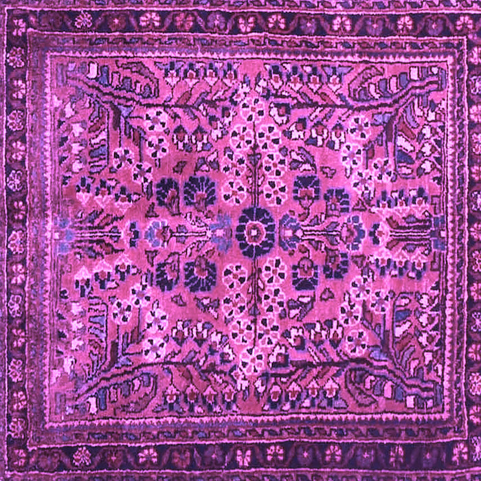 Square Machine Washable Persian Purple Traditional Area Rugs, wshtr4721pur