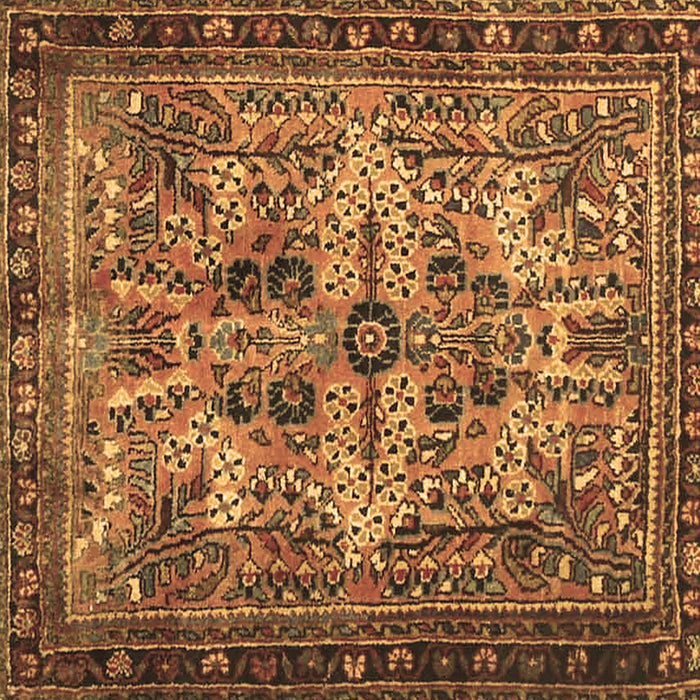 Square Machine Washable Persian Brown Traditional Rug, wshtr4721brn