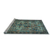 Sideview of Machine Washable Persian Light Blue Traditional Rug, wshtr4721lblu