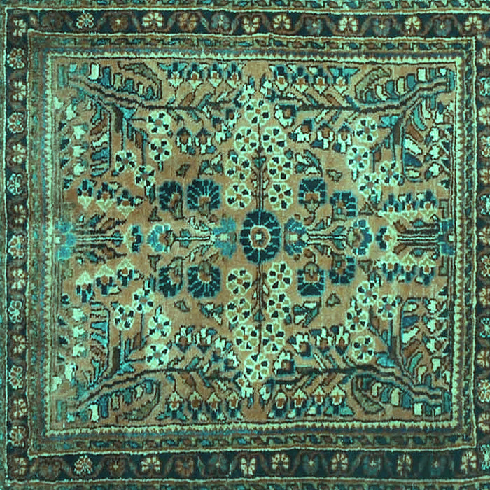 Square Persian Turquoise Traditional Rug, tr4721turq