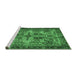 Sideview of Machine Washable Persian Emerald Green Traditional Area Rugs, wshtr4721emgrn