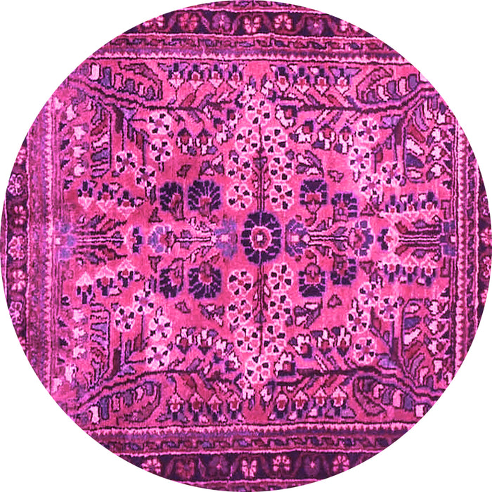 Round Persian Pink Traditional Rug, tr4721pnk