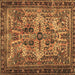 Square Persian Brown Traditional Rug, tr4721brn