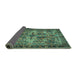 Sideview of Persian Turquoise Traditional Rug, tr4721turq