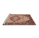 Sideview of Machine Washable Traditional Brown Red Rug, wshtr4722