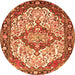 Square Medallion Orange Traditional Rug, tr4722org