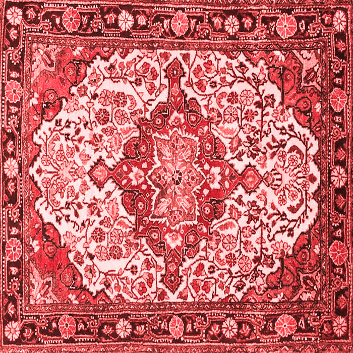 Machine Washable Medallion Red Traditional Rug, wshtr4722red