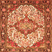 Serging Thickness of Medallion Orange Traditional Rug, tr4722org