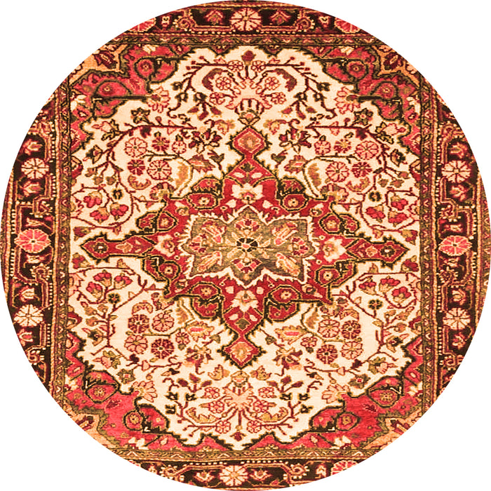 Machine Washable Medallion Orange Traditional Area Rugs, wshtr4722org