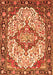 Serging Thickness of Machine Washable Medallion Orange Traditional Area Rugs, wshtr4722org