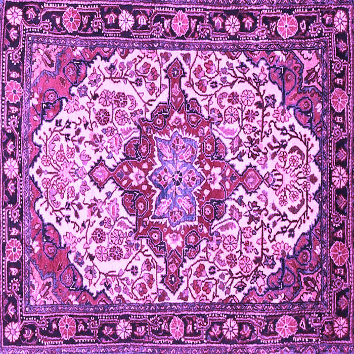 Square Machine Washable Medallion Purple Traditional Area Rugs, wshtr4722pur
