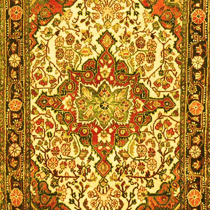 Medallion Yellow Traditional Rug, tr4722yw