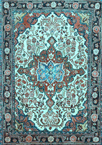 Medallion Light Blue Traditional Rug, tr4722lblu