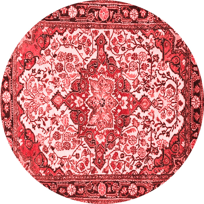 Machine Washable Medallion Red Traditional Rug, wshtr4722red