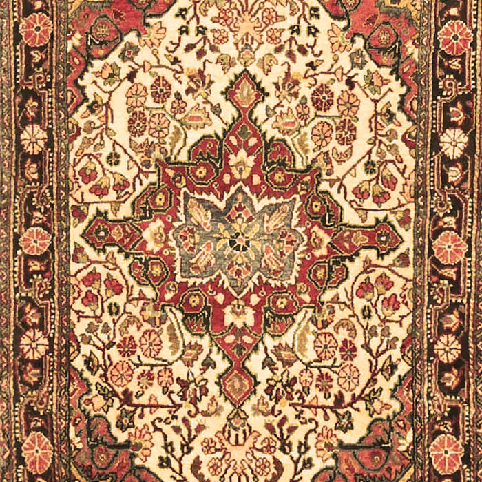 Machine Washable Medallion Brown Traditional Rug, wshtr4722brn