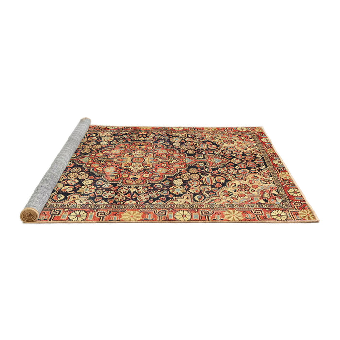Sideview of Machine Washable Traditional Sandy Brown Rug, wshtr4723