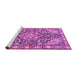 Sideview of Machine Washable Medallion Purple Traditional Area Rugs, wshtr4723pur