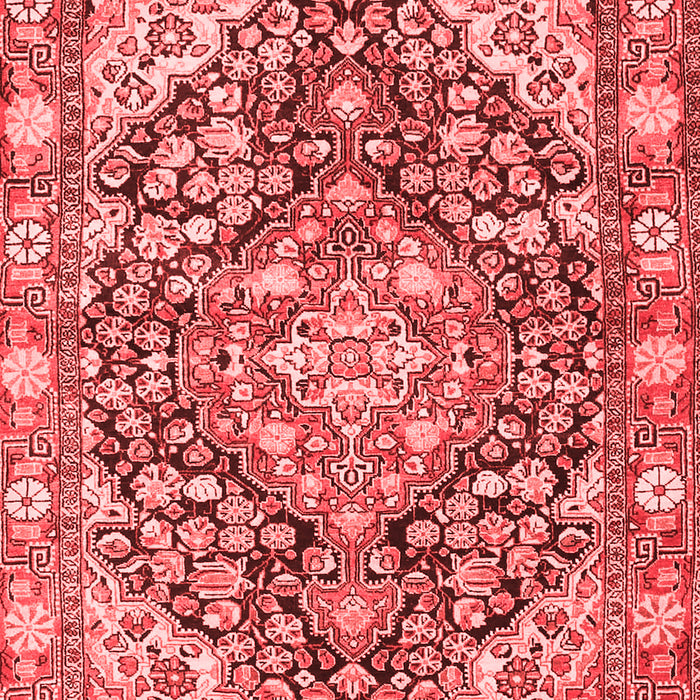 Machine Washable Medallion Red Traditional Rug, wshtr4723red