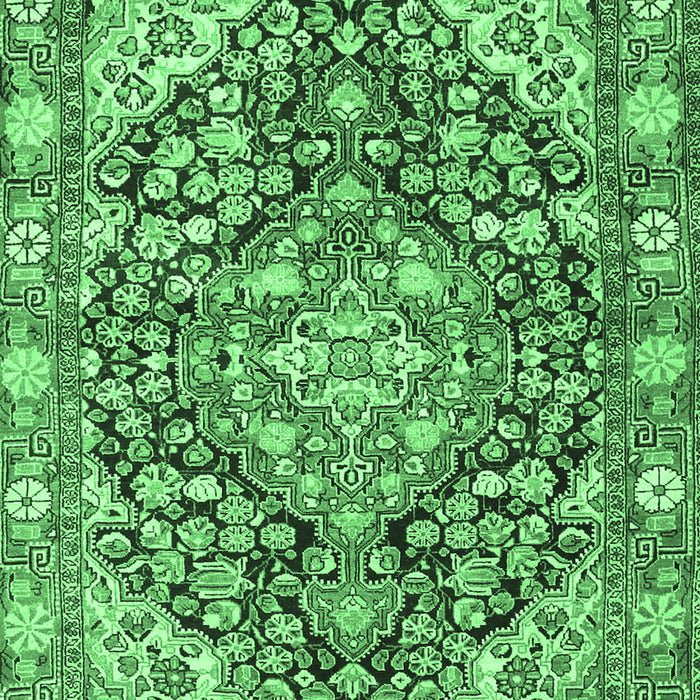 Medallion Emerald Green Traditional Rug, tr4723emgrn