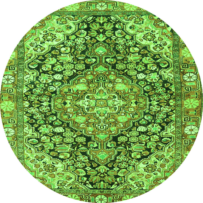 Machine Washable Medallion Green Traditional Area Rugs, wshtr4723grn