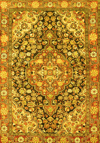 Medallion Yellow Traditional Rug, tr4723yw