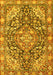 Medallion Yellow Traditional Rug, tr4723yw