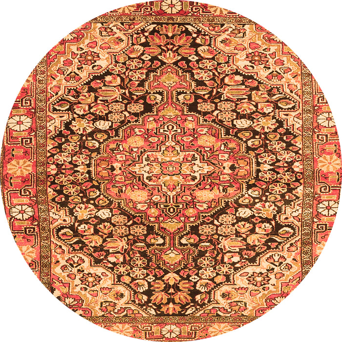 Square Medallion Orange Traditional Rug, tr4723org