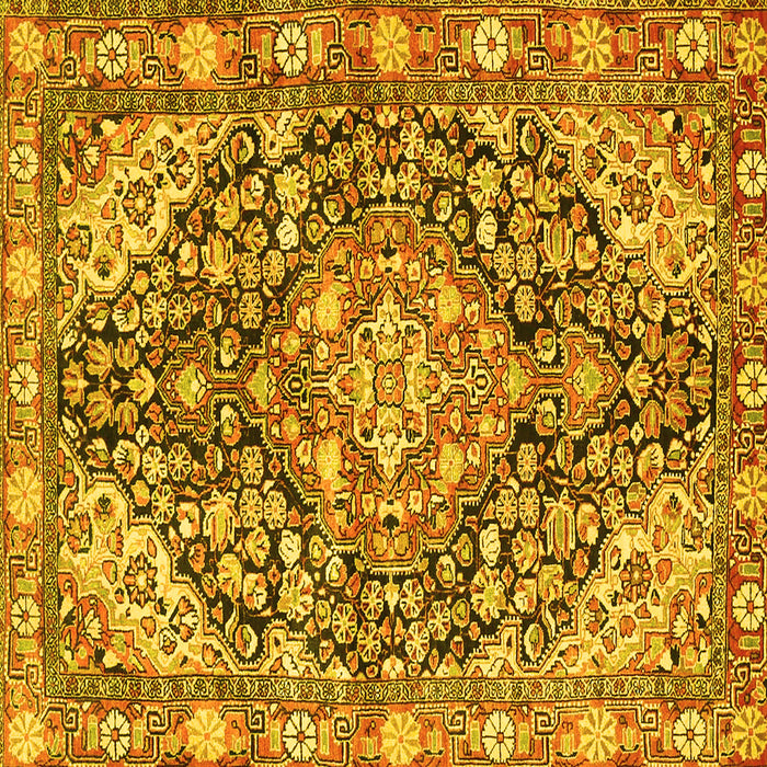 Square Medallion Yellow Traditional Rug, tr4723yw
