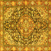 Square Medallion Yellow Traditional Rug, tr4723yw