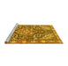 Sideview of Machine Washable Medallion Yellow Traditional Rug, wshtr4723yw