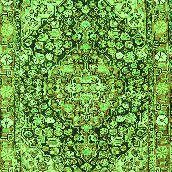 Serging Thickness of Machine Washable Medallion Green Traditional Area Rugs, wshtr4723grn