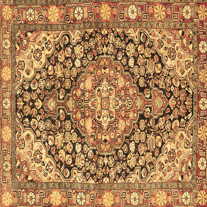 Square Medallion Brown Traditional Rug, tr4723brn