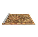 Sideview of Machine Washable Medallion Brown Traditional Rug, wshtr4723brn