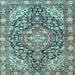 Square Medallion Light Blue Traditional Rug, tr4723lblu