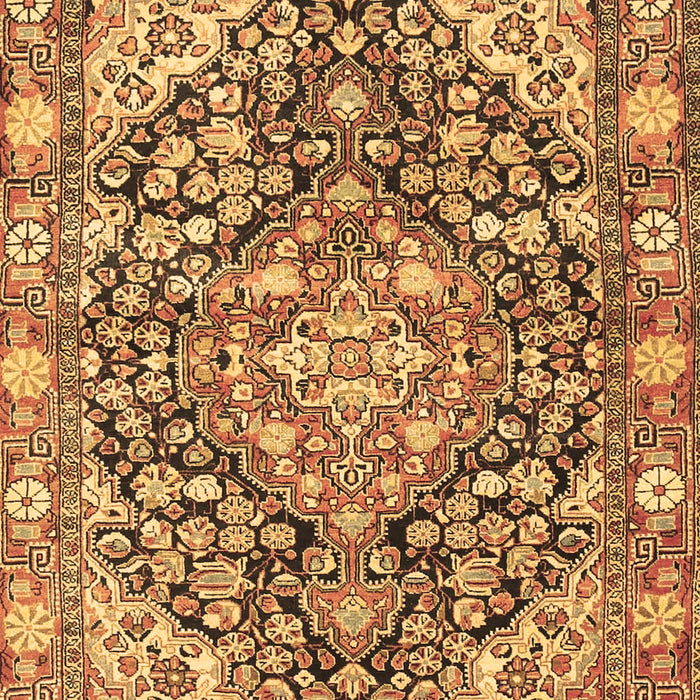 Machine Washable Medallion Brown Traditional Rug, wshtr4723brn
