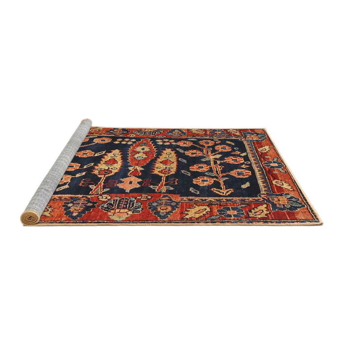 Sideview of Machine Washable Traditional Gold Brown Rug, wshtr4724
