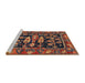 Sideview of Machine Washable Traditional Gold Brown Rug, wshtr4724