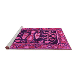Sideview of Machine Washable Animal Pink Traditional Rug, wshtr4724pnk