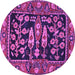 Round Animal Purple Traditional Rug, tr4724pur