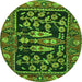 Machine Washable Animal Green Traditional Area Rugs, wshtr4724grn