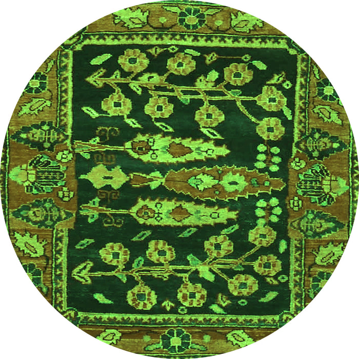 Square Animal Green Traditional Rug, tr4724grn