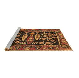 Sideview of Machine Washable Animal Brown Traditional Rug, wshtr4724brn