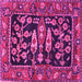 Square Animal Pink Traditional Rug, tr4724pnk