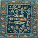 Square Animal Light Blue Traditional Rug, tr4724lblu